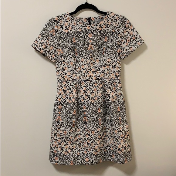 Jacquard Short-Sleeve Mini Dress - Picture 2 of 6